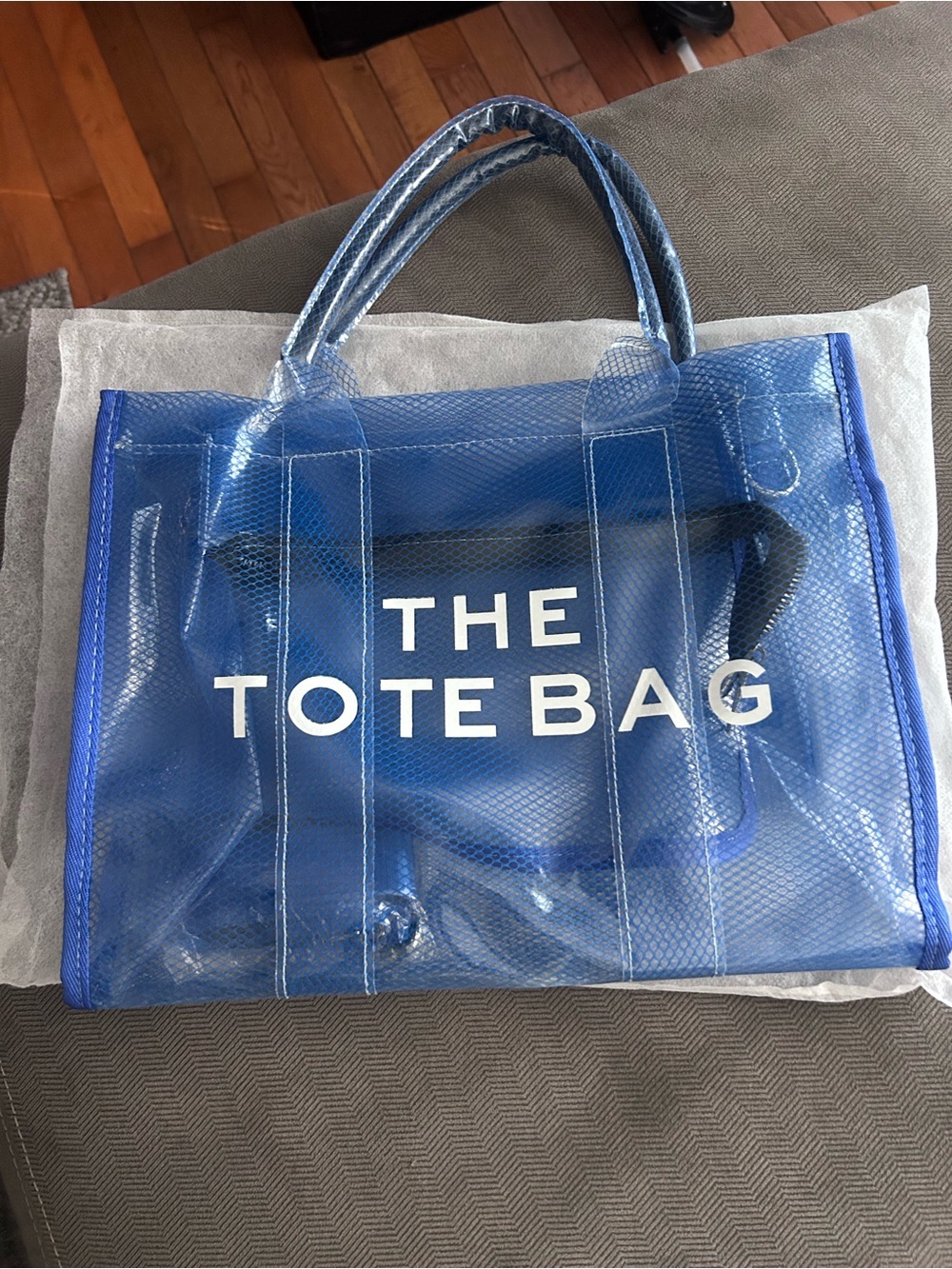 FREE with purchase!!! Blue 'THE TOTE BAG' Clear Tote Bag - Unknown Brand